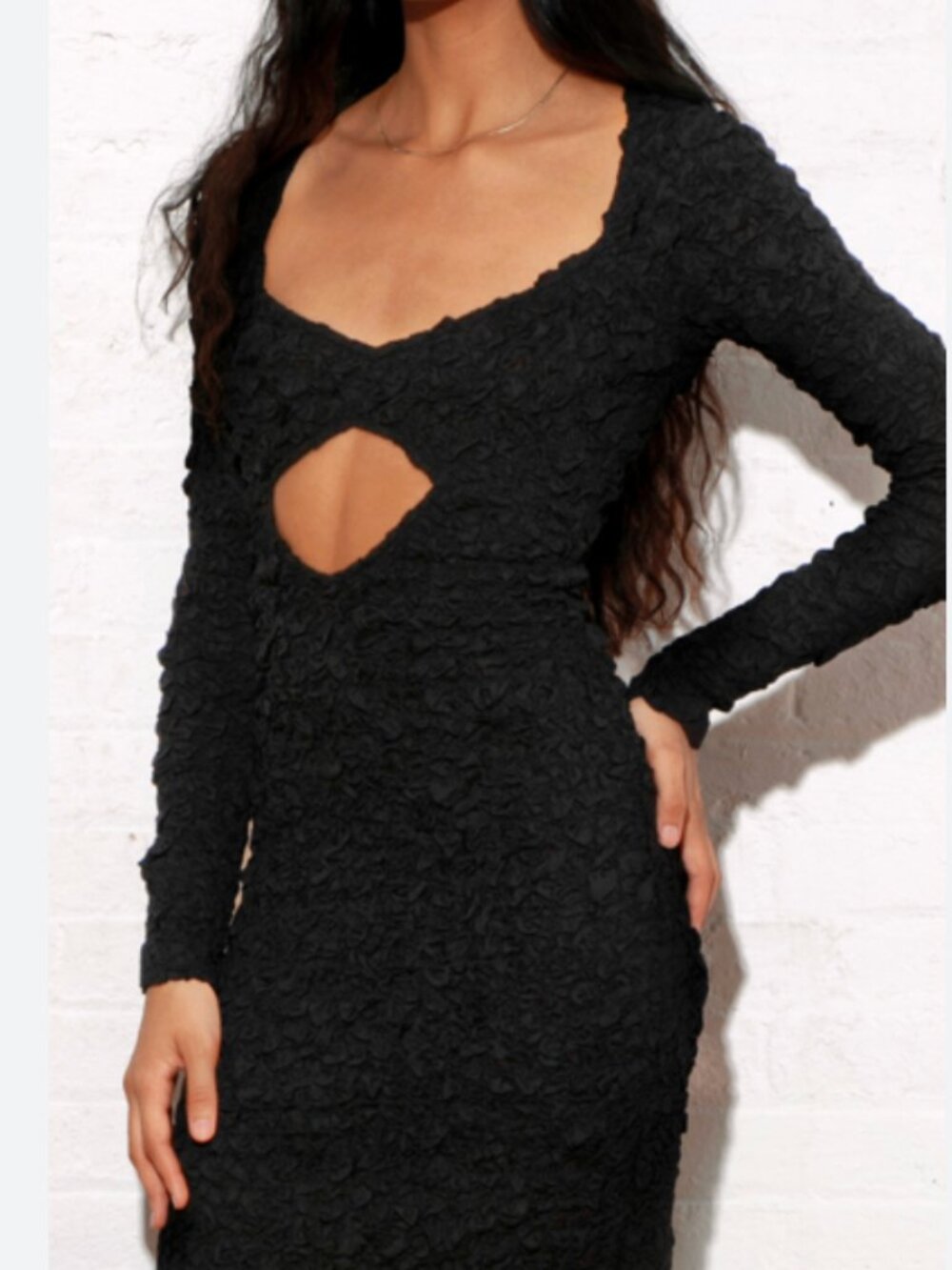 Mara Hoffman Dione Cutout Tencel Modal Popcorn Jersey Midi Dress